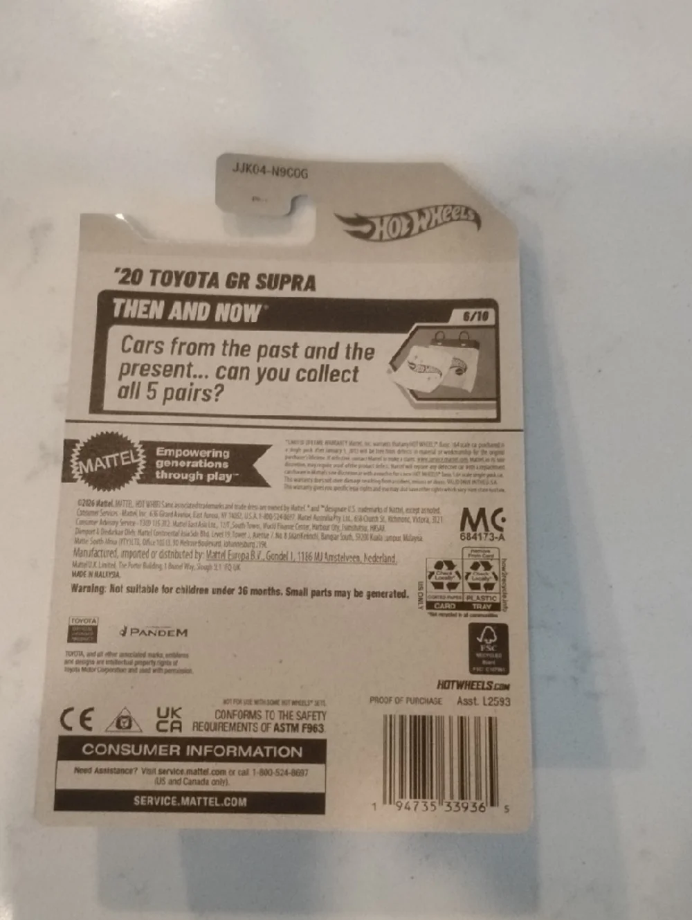 Mattel Hot Wheels '20 Toyota GR Supra - Silver with Black Accents
